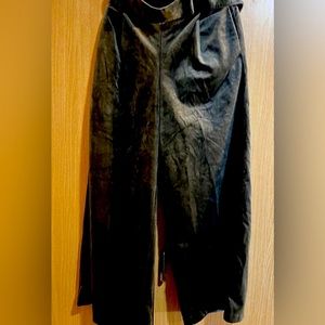 GU Japanese B. Pants  Size S Green vegan Suede High Waisted Belted